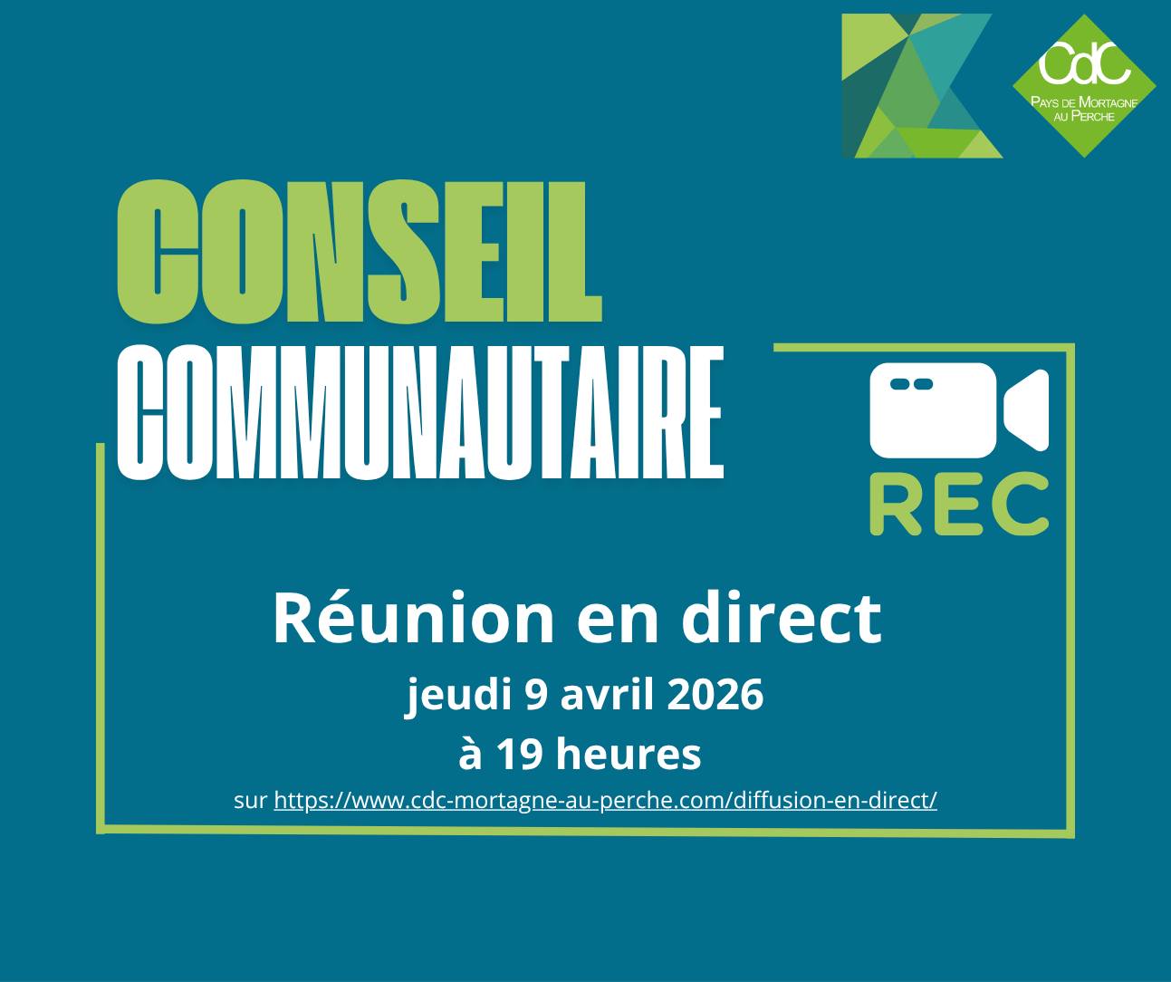 Conseil communautaire en direct jeudi 9 avril