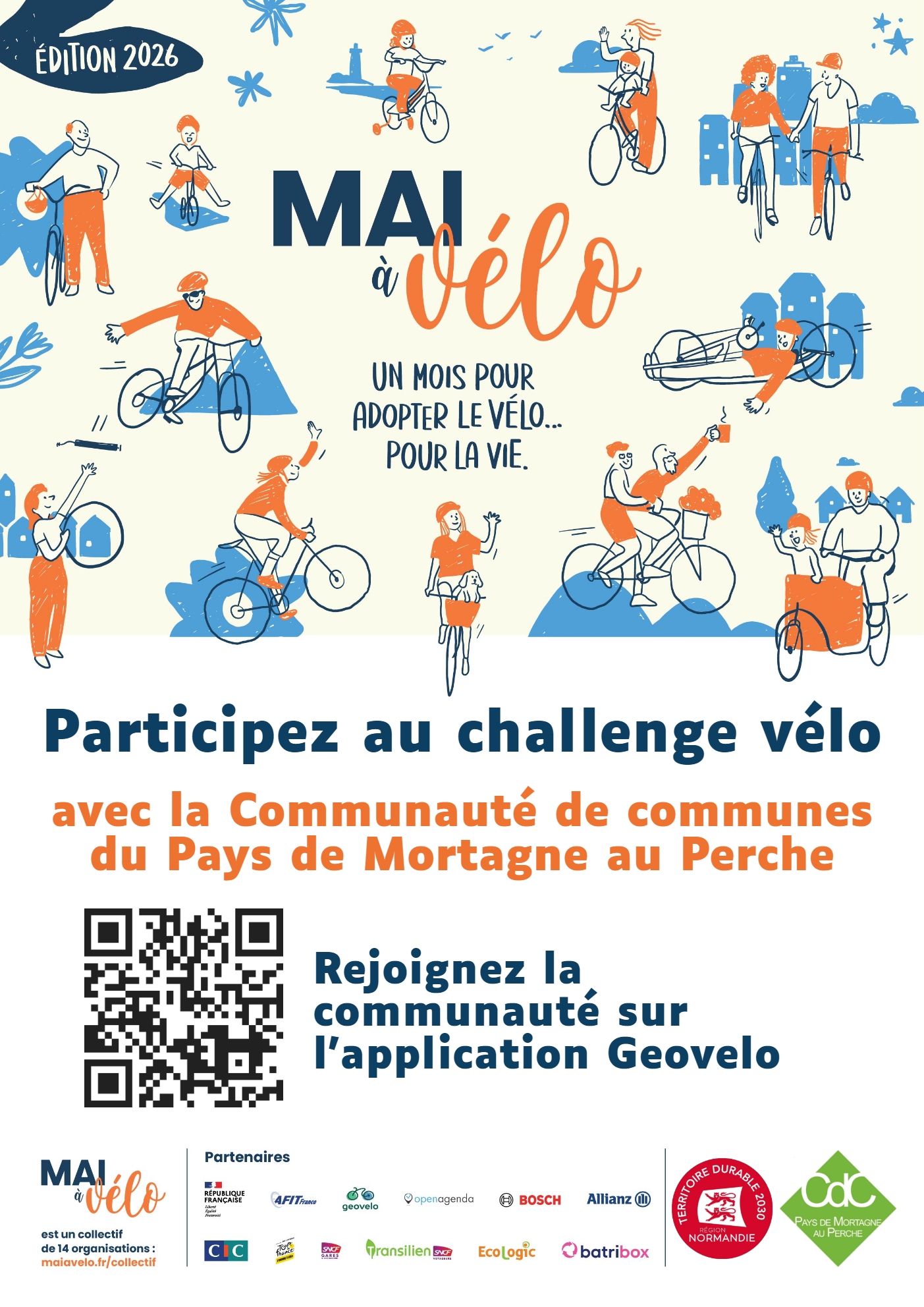 Mai à vélo affiche challenge territoire
